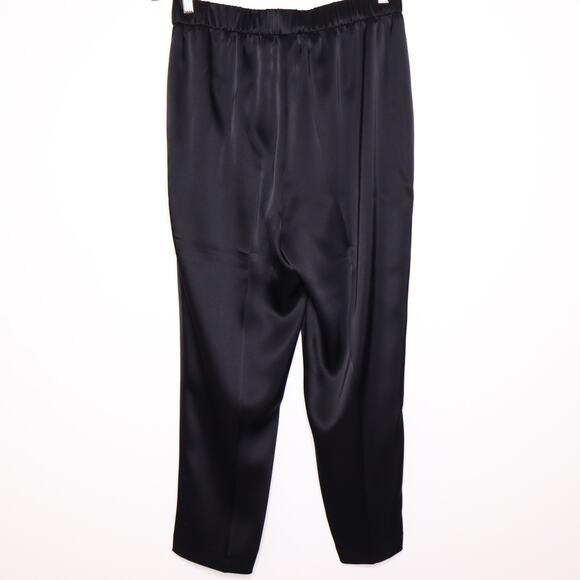 ESCADA High Waist Satin Pull On Trousers Taper Leg Ankle Black Women's 38 US 8 - Picture 6 of 10